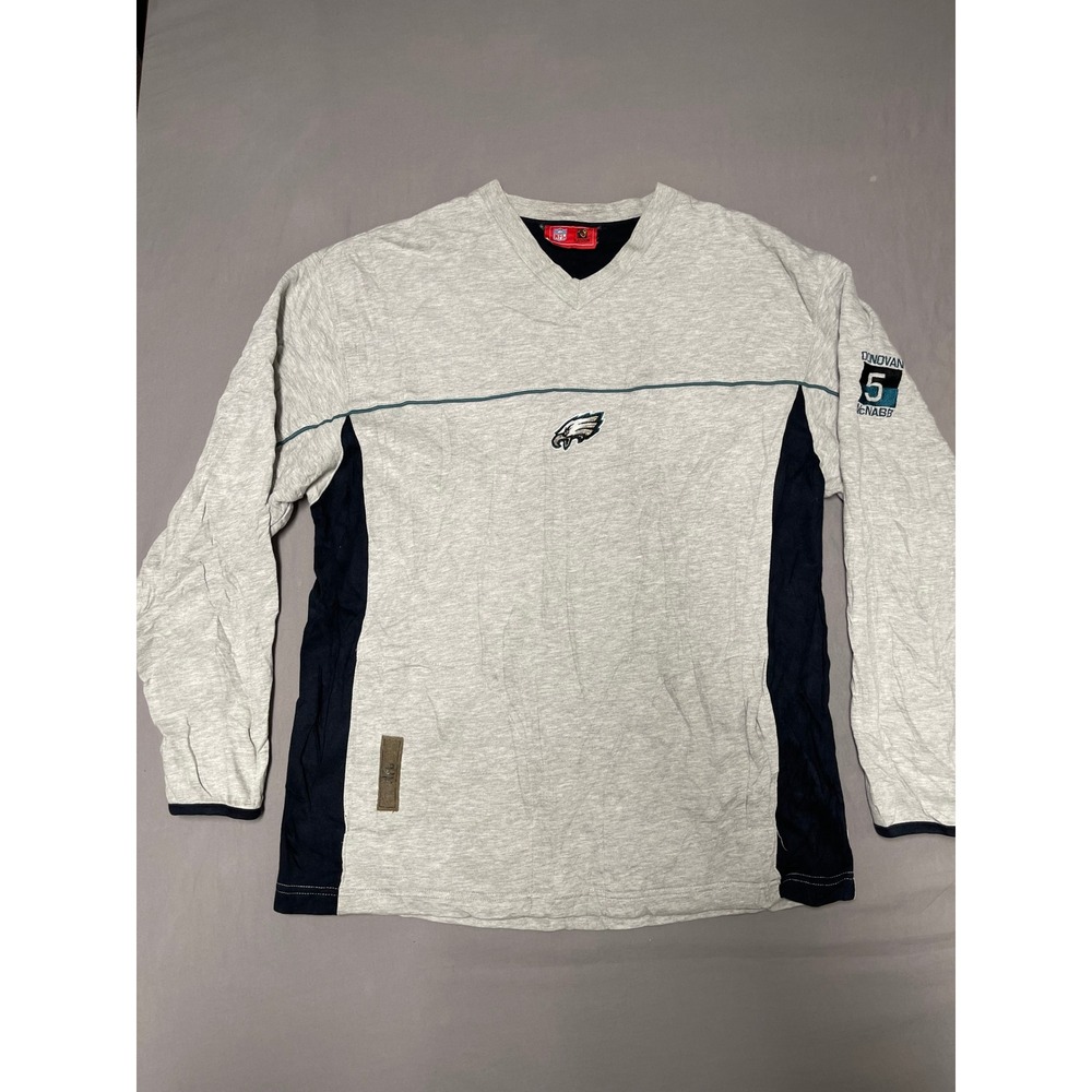 Vintage NFL Philadelphia Eagles Donovan McNabb Long Sleeve Shirt Gray Mens XL